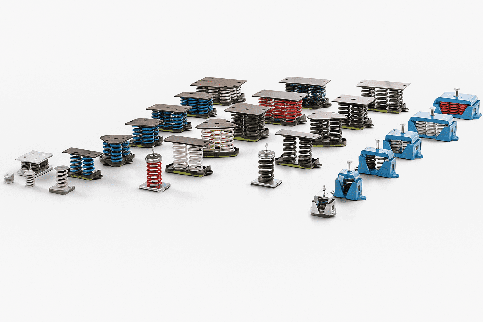 AMC Vibrabsorber Spring Mounts - AMC Vibrabsorber Spring Mounts for industrial machinery vibration isolation in—seismic and non-seismic options by Brandt Audio Devices. | Premium acoustic product by Brandt Audio